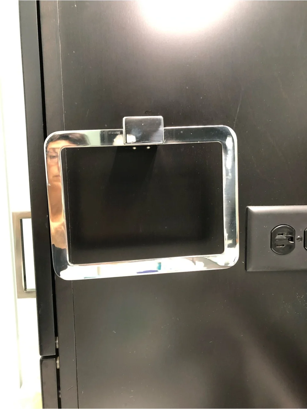 Modern Wall Mounted Closed Rectangle Towel Ring Polished Chrome Finish
